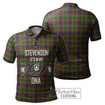 Stevenson Old Tartan Polo Shirt with Family Crest DNA In Me Style - Tartanvibesclothing Shop