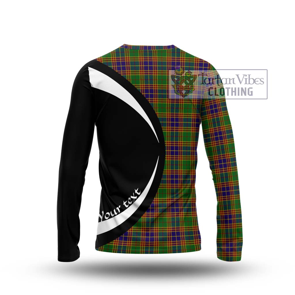 Stevenson Old Tartan Long Sleeve T-Shirt with Family Crest Circle Style - Tartan Vibes Clothing