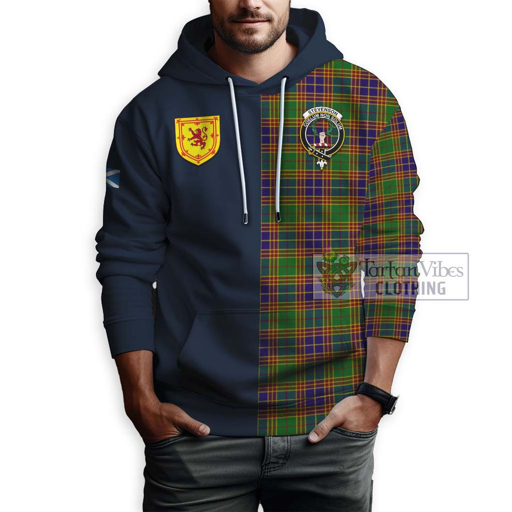 Tartan Vibes Clothing Stevenson Old Tartan Hoodie with Scottish Lion Royal Arm Half Style