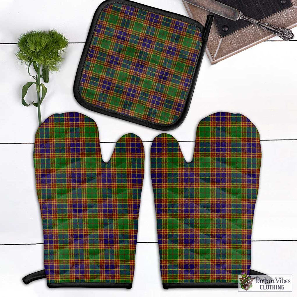Stevenson Old Tartan Combo Oven Mitt & Pot-Holder Combo 1 Oven Mitt & 1 Pot-Holder Black - Tartan Vibes Clothing
