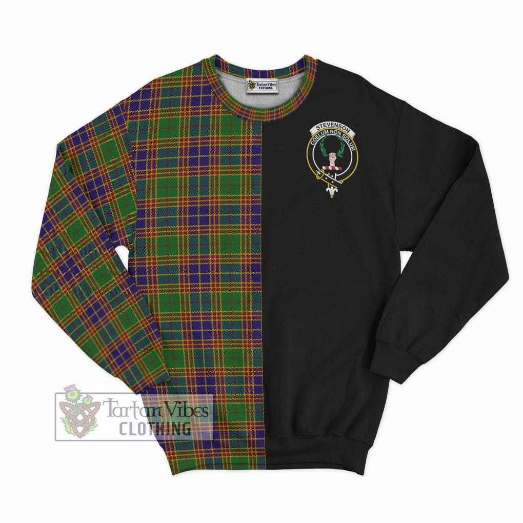 Stevenson Old Tartan Sweatshirt with Family Crest and Half Of Me Style - Tartanvibesclothing Shop