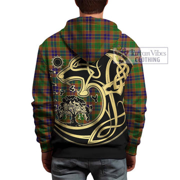 Stevenson Old Tartan Hoodie with Family Crest Celtic Wolf Style - Tartan Vibes Clothing