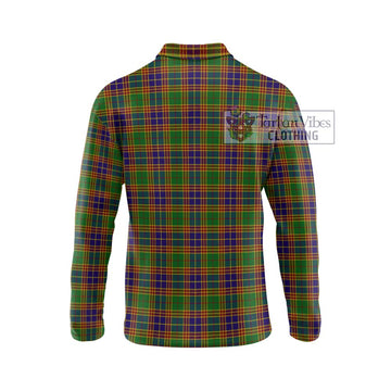 Stevenson Old Tartan Long Sleeve Polo Shirt with Family Crest DNA In Me Style - Tartanvibesclothing Shop