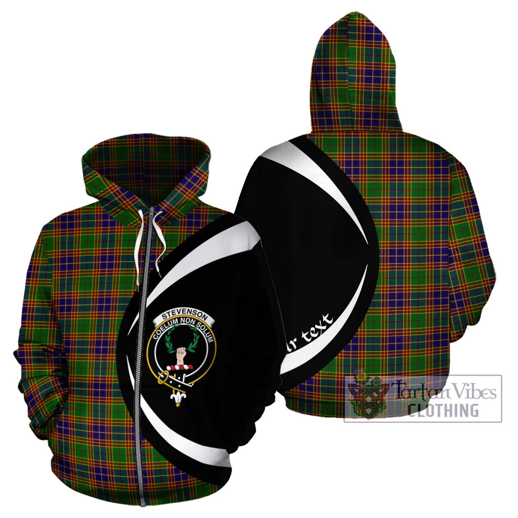 Stevenson Old Tartan Hoodie with Family Crest Circle Style - Tartan Vibes Clothing