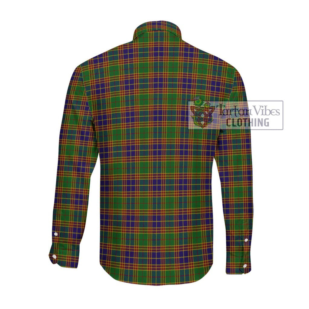 Stevenson Old Tartan Long Sleeve Button Shirt with Family Crest DNA In Me Style - Tartanvibesclothing Shop