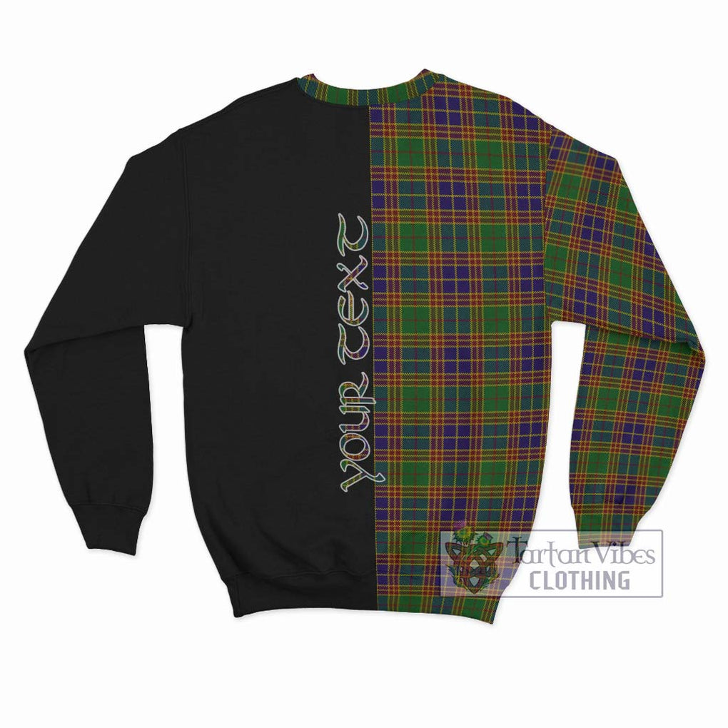 Stevenson Old Tartan Sweatshirt with Family Crest and Half Of Me Style - Tartanvibesclothing Shop