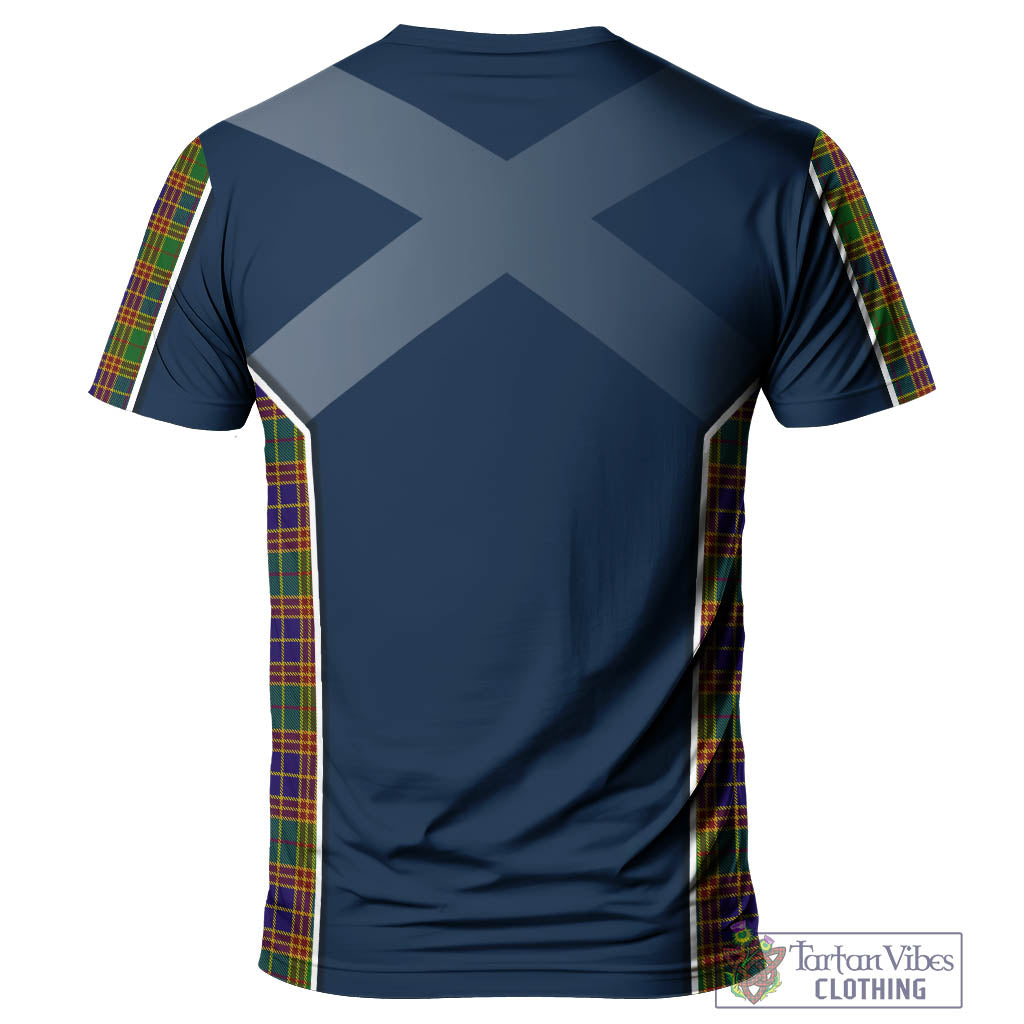 Tartan Vibes Clothing Stevenson Old Tartan T-Shirt with Family Crest and Scottish Thistle Vibes Sport Style