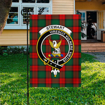 Stewart Atholl Modern Tartan Flag with Family Crest