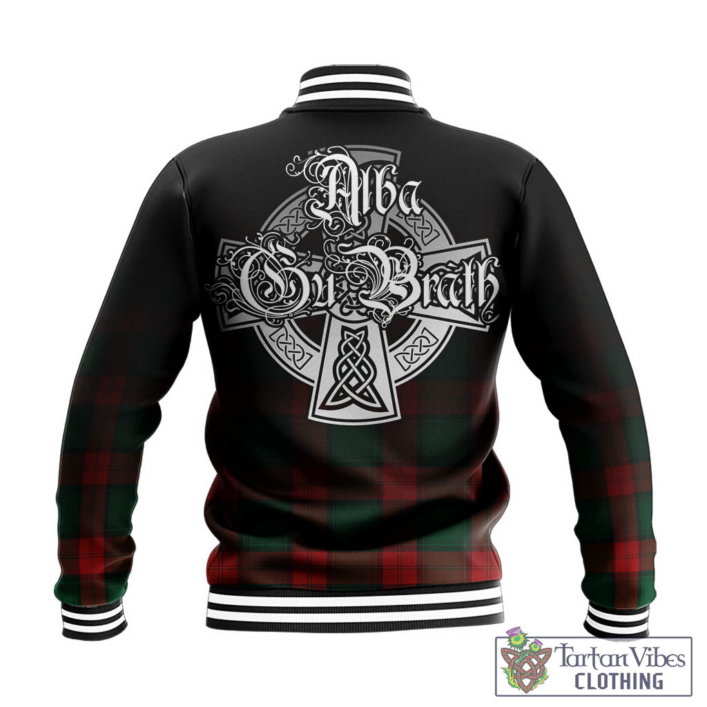 Tartan Vibes Clothing Stewart Atholl Modern Tartan Baseball Jacket Featuring Alba Gu Brath Family Crest Celtic Inspired