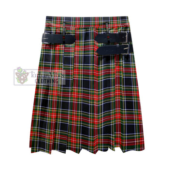Stewart Black Tartan Men's Pleated Skirt - Fashion Casual Retro Scottish Kilt Style