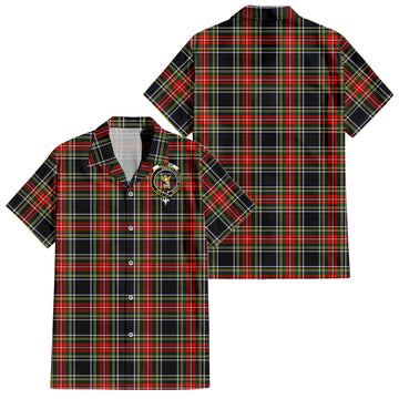 stewart-black-tartan-short-sleeve-button-down-shirt-with-family-crest