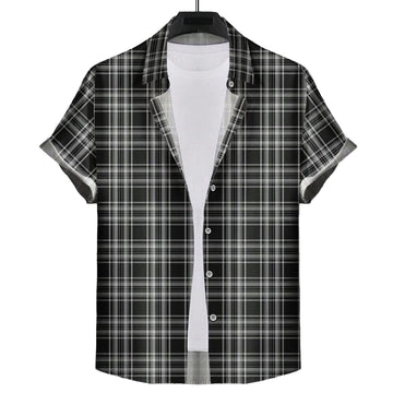 stewart-black-and-white-tartan-short-sleeve-button-down-shirt