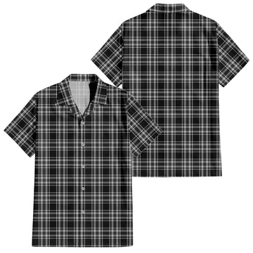 stewart-black-and-white-tartan-short-sleeve-button-down-shirt