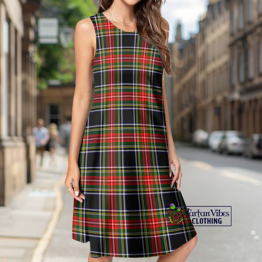 Stewart Black Tartan Women's Casual Dresses