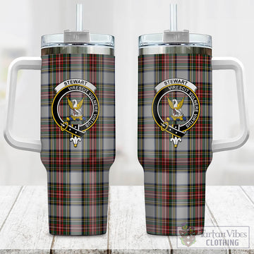 Stewart Dress Tartan and Family Crest Tumbler with Handle