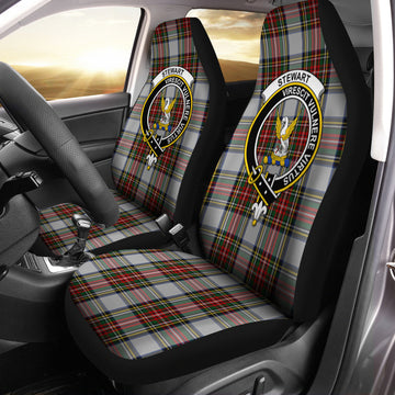 Stewart Dress Tartan Car Seat Cover with Family Crest