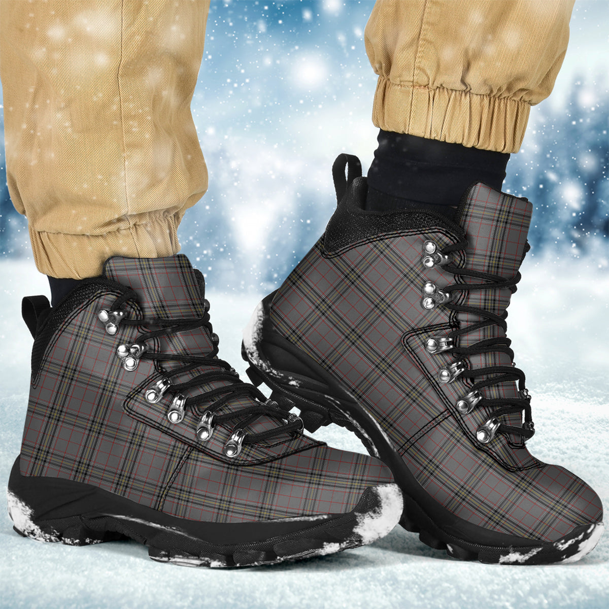 Stewart Grey Tartan Alpine Boots - Tartanvibesclothing