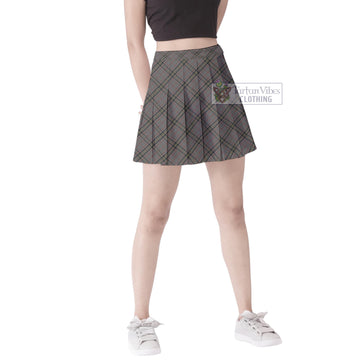 Stewart Grey Tartan Women's Plated Mini Skirt