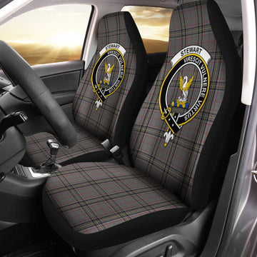 Stewart Grey Tartan Car Seat Cover with Family Crest
