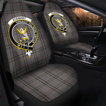 Stewart Grey Tartan Car Seat Cover with Family Crest