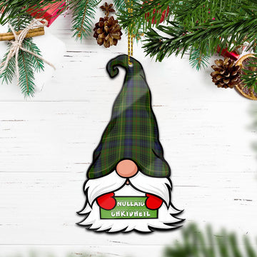 Stewart Hunting Gnome Christmas Ornament with His Tartan Christmas Hat