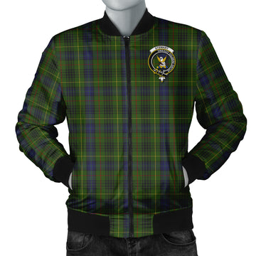 Stewart Hunting Tartan Bomber Jacket with Family Crest