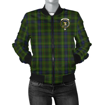 Stewart Hunting Tartan Bomber Jacket with Family Crest