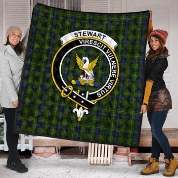 Stewart Hunting Tartan Quilt with Family Crest