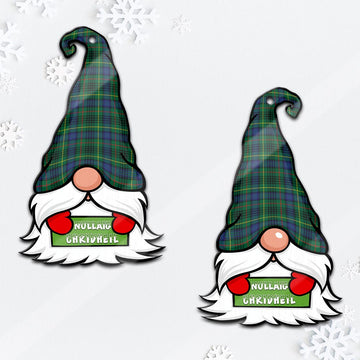 Stewart Hunting Modern Gnome Christmas Ornament with His Tartan Christmas Hat