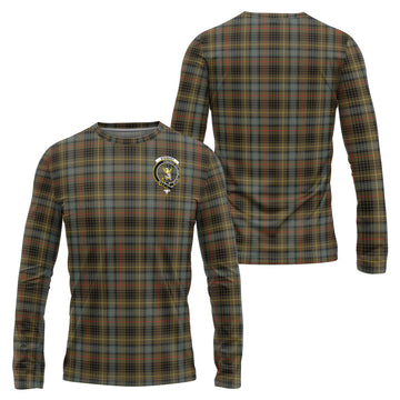 Stewart Hunting Weathered Tartan Long Sleeve T-Shirt with Family Crest
