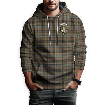 Stewart Hunting Weathered Tartan Hoodie with Family Crest
