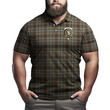 Stewart Hunting Weathered Tartan Men's Polo Shirt with Family Crest