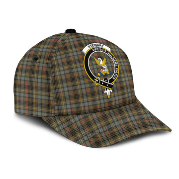 Stewart Hunting Weathered Tartan Classic Cap with Family Crest