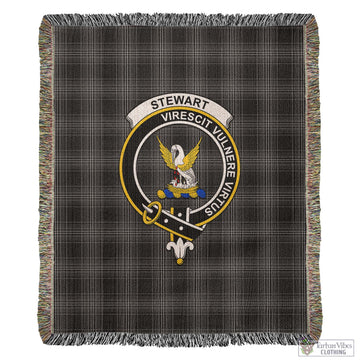Stewart Mourning Tartan Woven Blanket with Family Crest