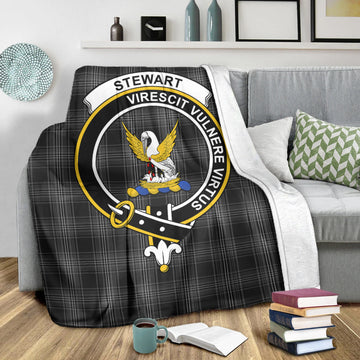 Stewart Mourning Tartan Blanket with Family Crest