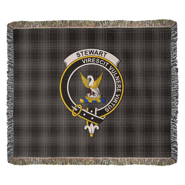 Stewart Mourning Tartan Woven Blanket with Family Crest