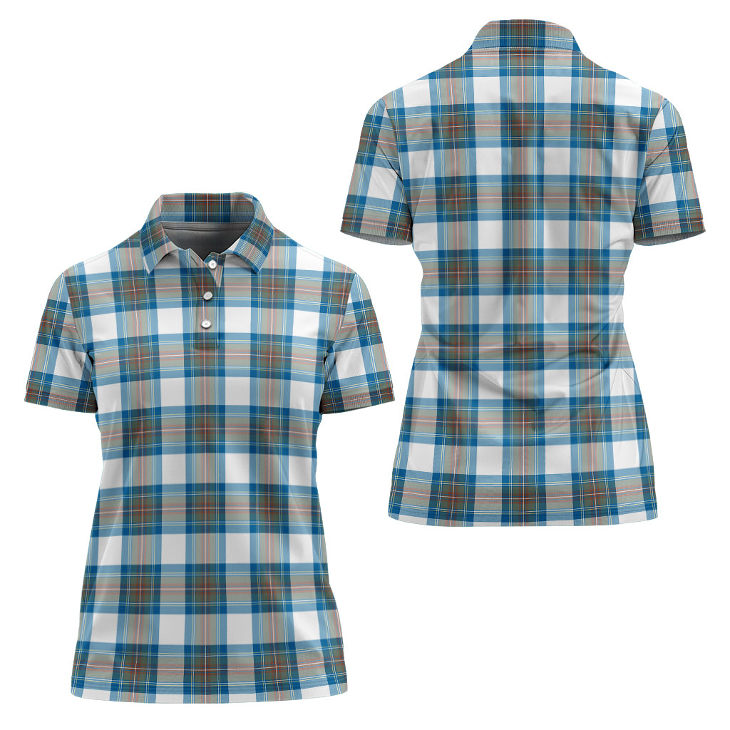 stewart-muted-blue-tartan-polo-shirt-for-women