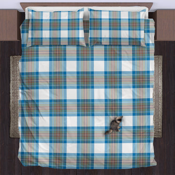 Stewart Muted Blue Tartan Bedding Set