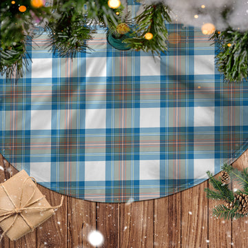 Stewart Muted Blue Tartan Christmas Tree Skirt