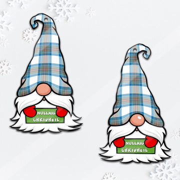 Stewart Muted Blue Gnome Christmas Ornament with His Tartan Christmas Hat