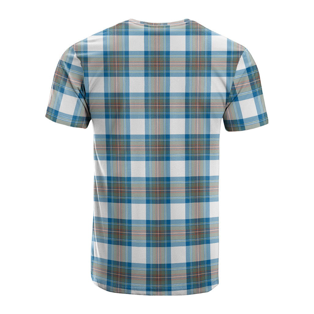 Stewart Muted Blue Tartan T-Shirt