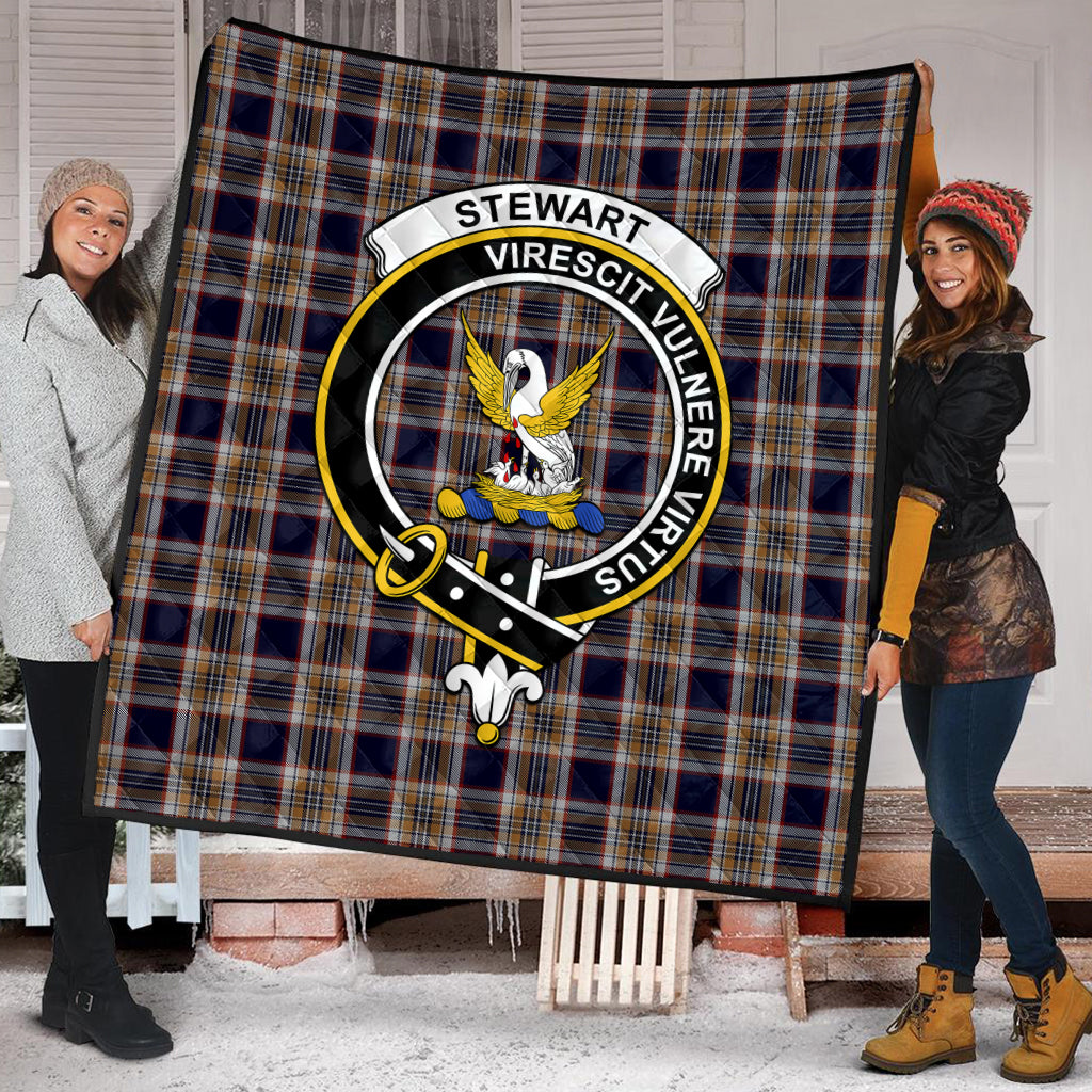 stewart-navy-tartan-quilt-with-family-crest