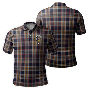Stewart Navy Tartan Men's Polo Shirt with Family Crest