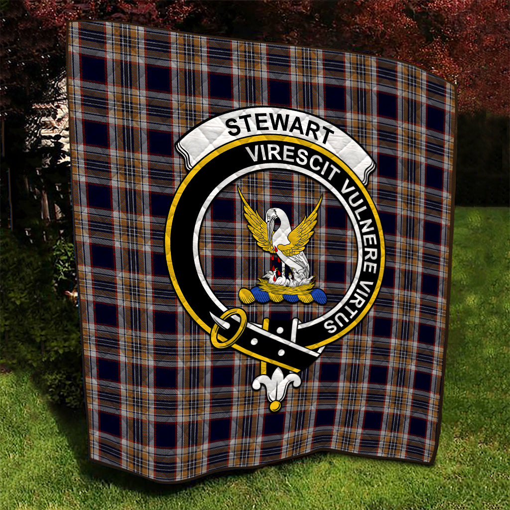 stewart-navy-tartan-quilt-with-family-crest