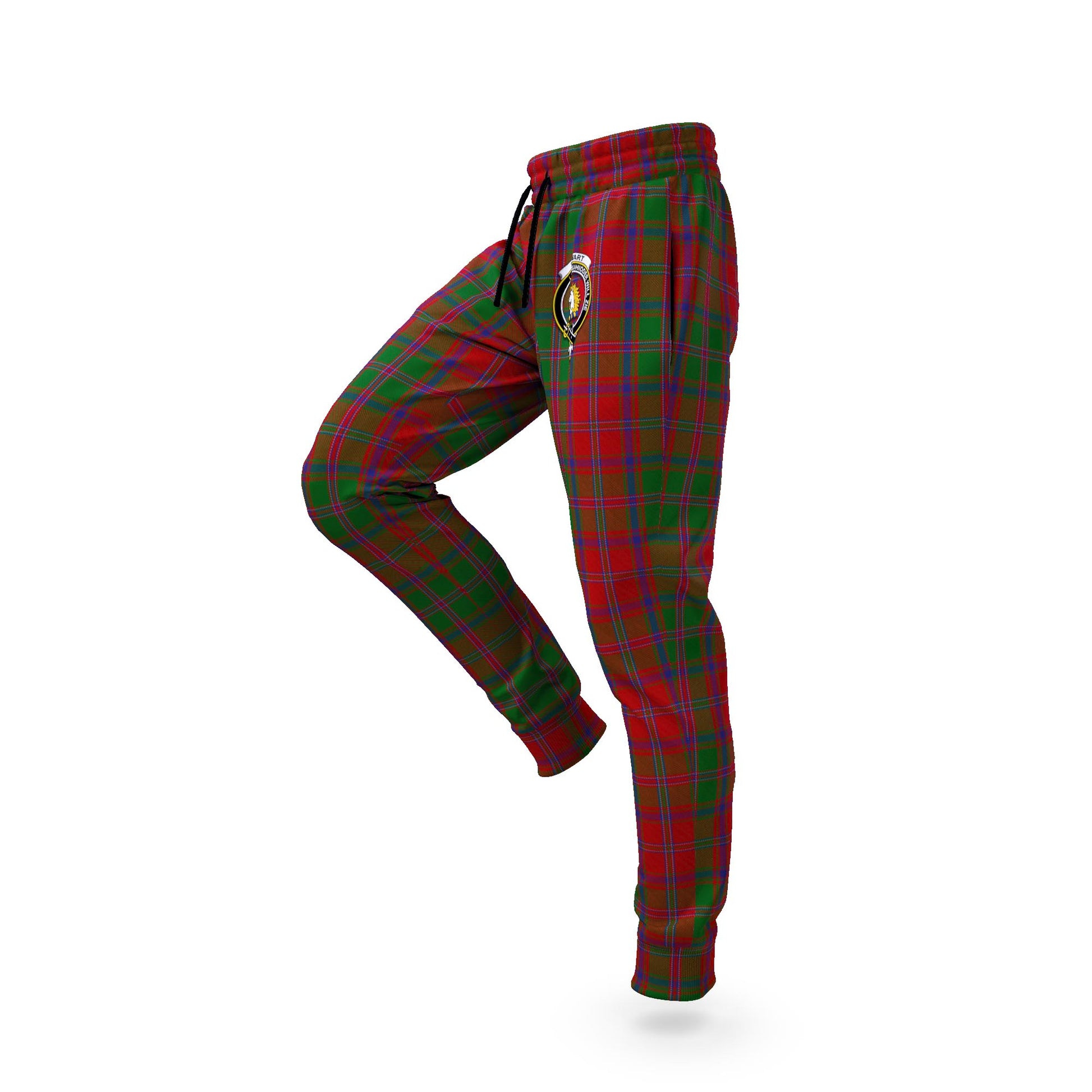 Stewart (Stuart) of Appin Tartan Joggers Pants with Family Crest S - Tartan Vibes Clothing