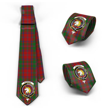 Stewart of Appin Tartan Classic Necktie with Family Crest