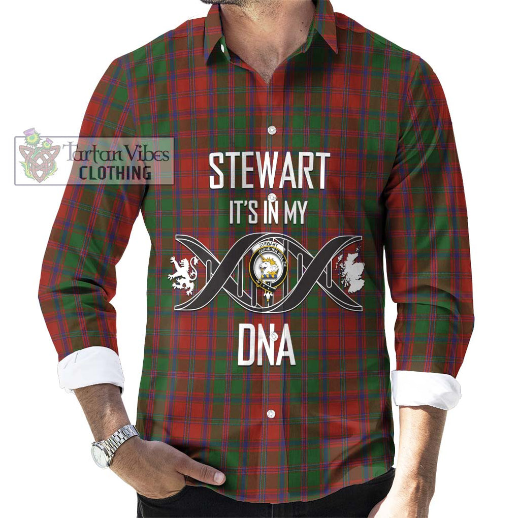 Stewart (Stuart) of Appin Tartan Long Sleeve Button Shirt with Family Crest DNA In Me Style Men's Shirt S - Tartanvibesclothing Shop