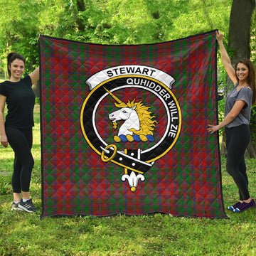 Stewart (Stuart) of Appin Tartan Quilt with Family Crest