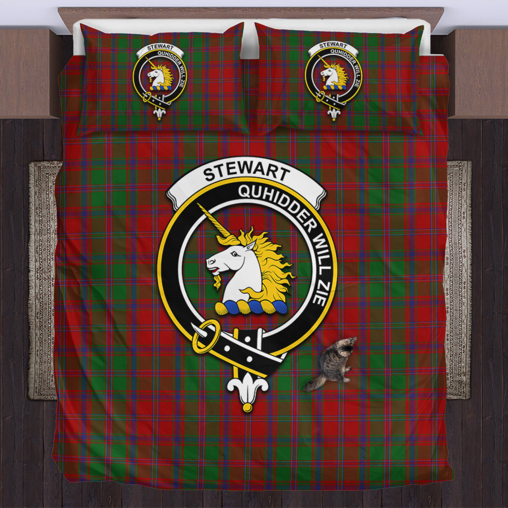 Stewart (Stuart) of Appin Tartan Bedding Set with Family Crest US Bedding Set - Tartan Vibes Clothing