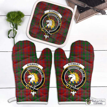 Stewart (Stuart) of Appin Tartan Combo Oven Mitt & Pot-Holder with Family Crest